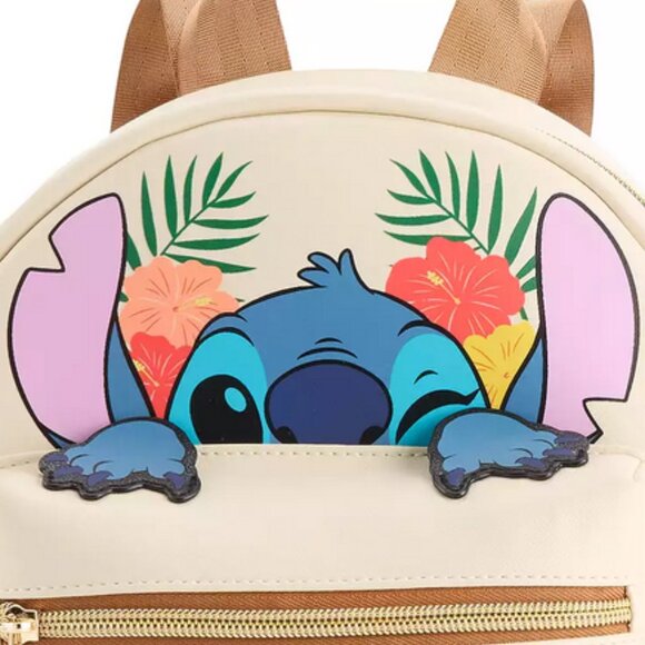 Disney Floral Stitch Mini Backpack and Keyring Charm - Picture 4 of 7